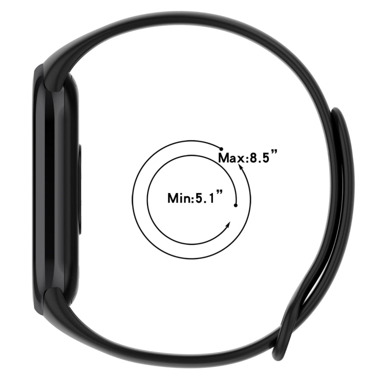 For Xiaomi Mi Band 8 Solid Color Silicone Plug Replacement Watch Band(Black) - Smart Wear by PMC Jewellery | Online Shopping South Africa | PMC Jewellery