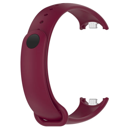 For Xiaomi Mi Band 8 Solid Color Stainless Steel Plug Replacement Watch Band (Wine Red) - Watch Bands by PMC Jewellery | Online Shopping South Africa | PMC Jewellery