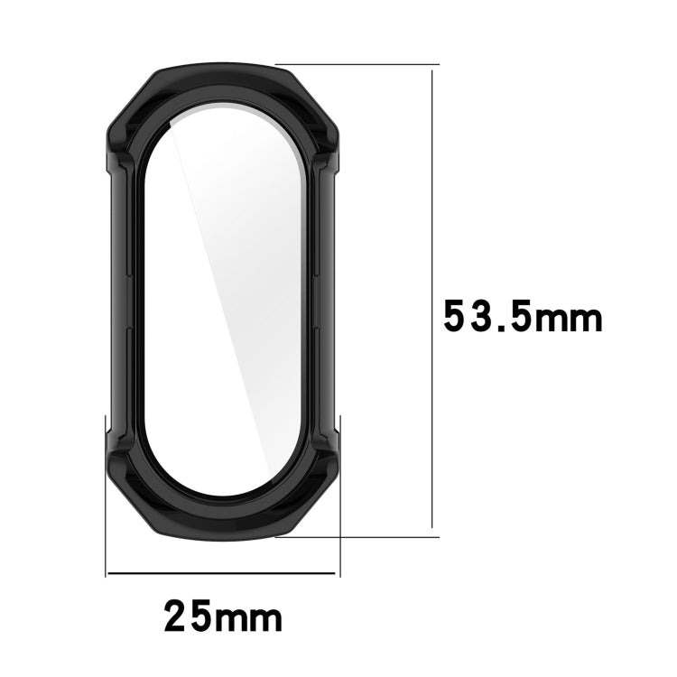 For Xiaomi Mi Band 8 PC + Tempered Glass Integrated Protective Watch Case(Transparent White) - Smart Wear by PMC Jewellery | Online Shopping South Africa | PMC Jewellery