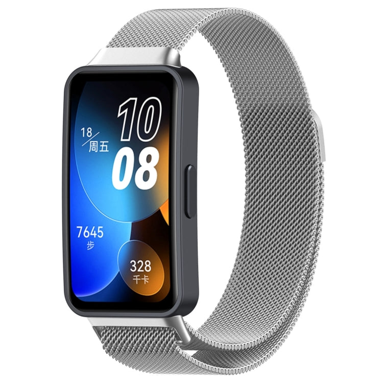 For Huawei Band 8 Milanese Metal Watch Band(Silver) - Smart Wear by PMC Jewellery | Online Shopping South Africa | PMC Jewellery