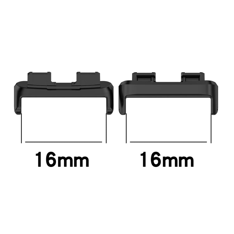 For Huawei Band 8 1 Pair Stainless steel Metal Watch Band Connector(Black) -  by PMC Jewellery | Online Shopping South Africa | PMC Jewellery
