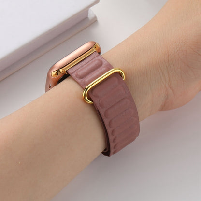 Magnetic Reverse Buckle Watch Band For Apple Watch Series 8&7 45mm(Rose Gold) - Smart Wear by PMC Jewellery | Online Shopping South Africa | PMC Jewellery