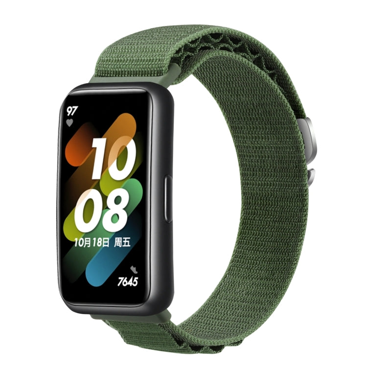 For Huawei Band 7 Loop Nylon Watch Band(Green) - Smart Wear by PMC Jewellery | Online Shopping South Africa | PMC Jewellery