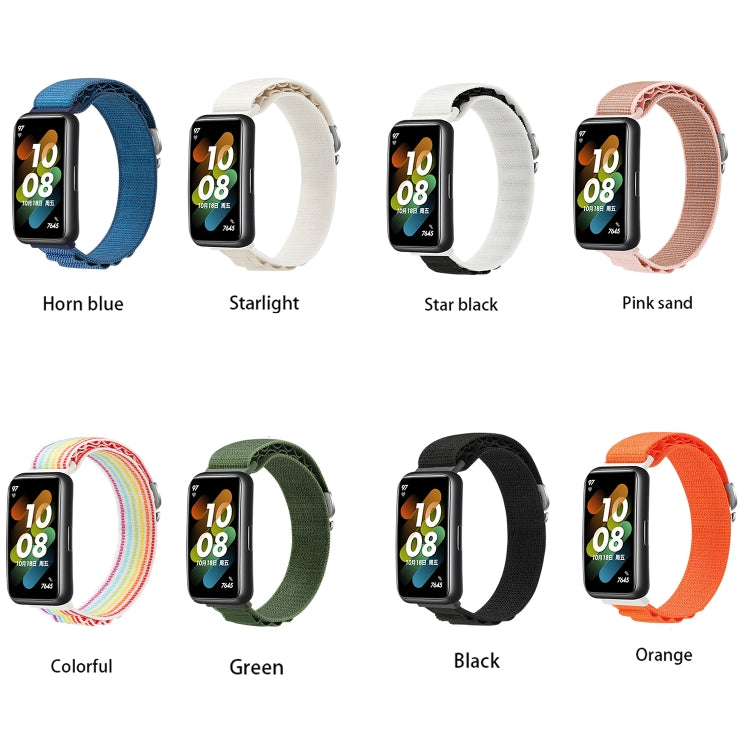 For Huawei Band 7 Loop Nylon Watch Band(Starlight Black) - Smart Wear by PMC TechLife | Online Shopping South Africa | PMC TechLife