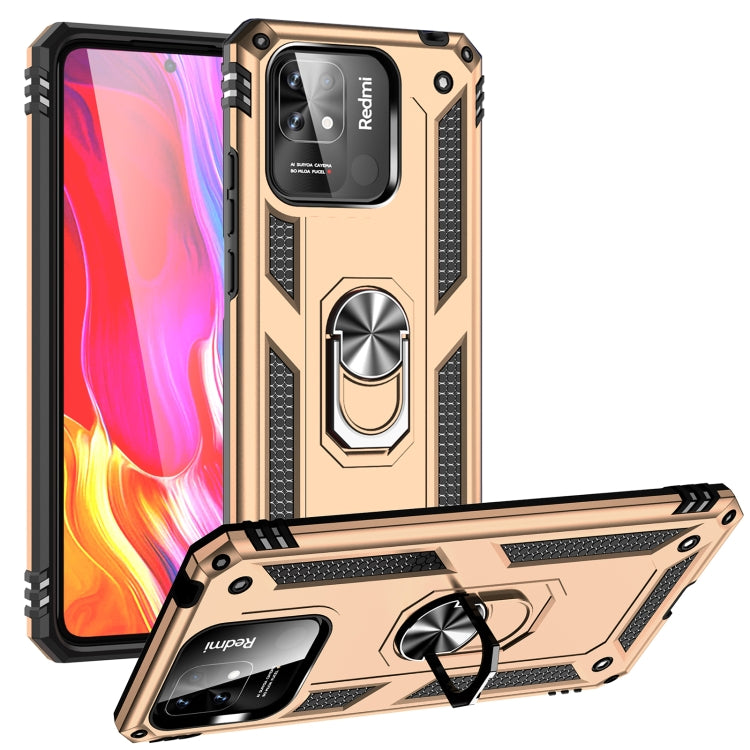 For Xiaomi Redmi 12C / 11A Shockproof TPU + PC Phone Case with Holder(Gold) - free shipping - PMC TechLife - Order now!