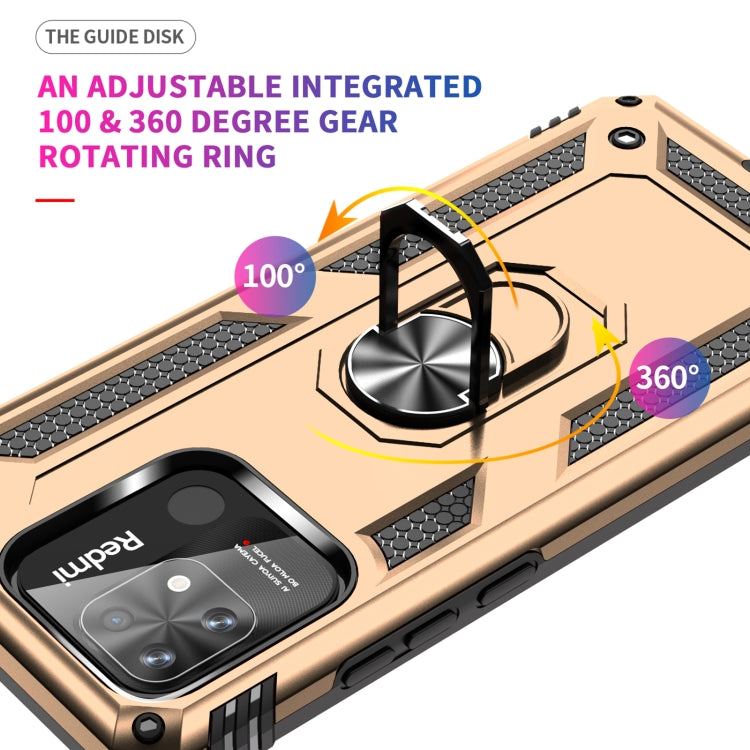 For Xiaomi Redmi 12C / 11A Shockproof TPU + PC Phone Case with Holder(Gold) - free shipping - PMC TechLife - Order now!