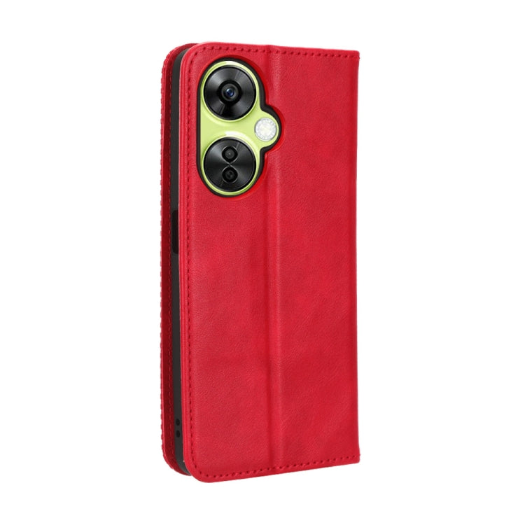 For OnePlus Nord CE 3 Lite Magnetic Buckle Retro Texture Leather Phone Case(Red) - free shipping - PMC TechLife - Order now!