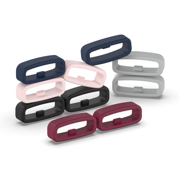 18mm 10pcs Universal Watch Band Fixed Silicone Ring Safety Buckle(Wine Red) -  by PMC Jewellery | Online Shopping South Africa | PMC Jewellery