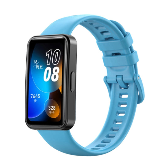 For Huawei Band 8 16mm Solid Color Silicone Replacement Watch Band(Sky Blue) - Watch Bands by PMC Jewellery | Online Shopping South Africa | PMC Jewellery