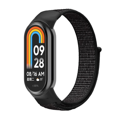 For Xiaomi Mi Band 8 Loop Nylon Replacement Watch Band(Reflective Black) -  by PMC Jewellery | Online Shopping South Africa | PMC Jewellery