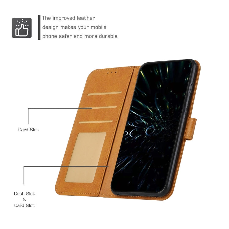 For Xiaomi Redmi Note 12 4G Global Stitching Calf Texture Buckle Leather Phone Case(Yellow) - free shipping - PMC TechLife - Order now!