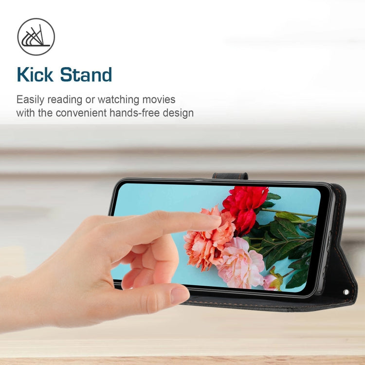 For Tecno Spark 10 Pro Skin Feel Stripe Pattern Leather Phone Case with Lanyard(Black) - free shipping - PMC TechLife - Order now!