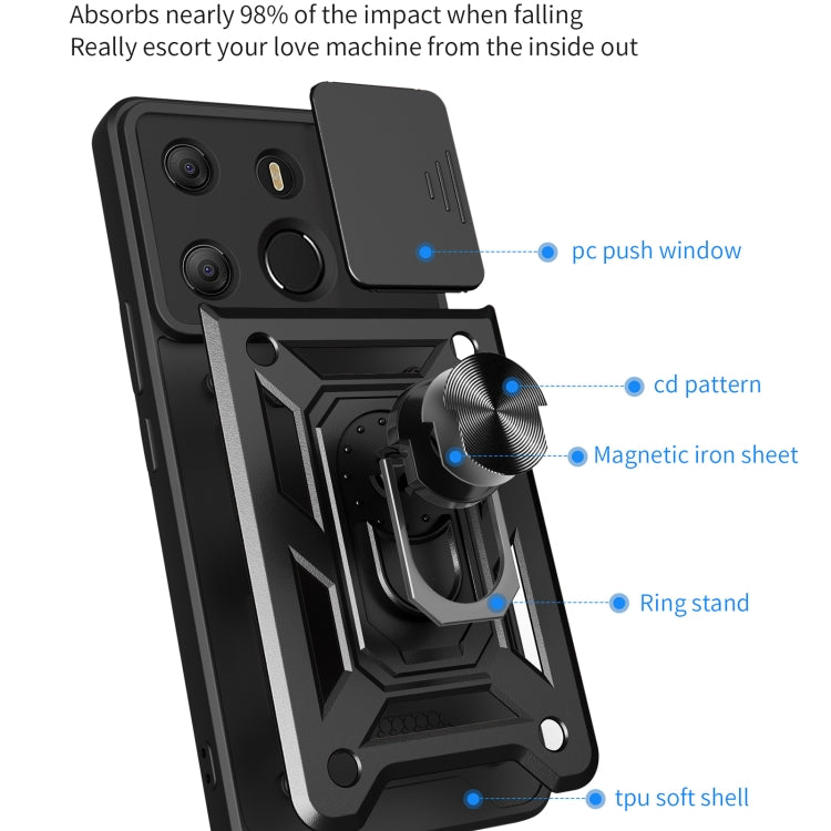 For Tecno Pop 7 Pro / Spark Go 2023 Sliding Camera Cover Design TPU+PC Protective Case(Red) - free shipping - PMC TechLife - Order now!