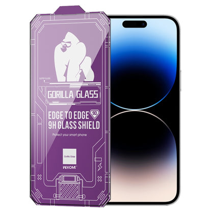 For iPhone 14 Pro WK WTP-068 King Kong Vacha Corning 9D Curved HD Tempered Glass Film(Black) - iPhone 14 Pro Cases by WK | Online Shopping South Africa | PMC Jewellery | Buy Now Pay Later Mobicred