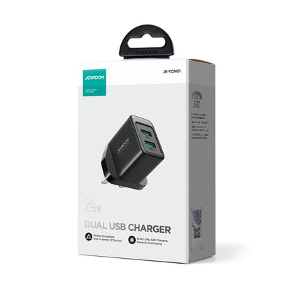 JOYROOM JR-TCN01 2.4A Dual Ports USB Charger, Plug:UK Plug(Black) - USB Charger by JOYROOM | Online Shopping South Africa | PMC Jewellery