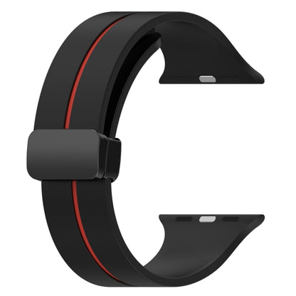 Two Color Folding Buckle Silicone Watch Band For Apple Watch SE 40mm(Black+Red) -  by PMC Jewellery | Online Shopping South Africa | PMC Jewellery