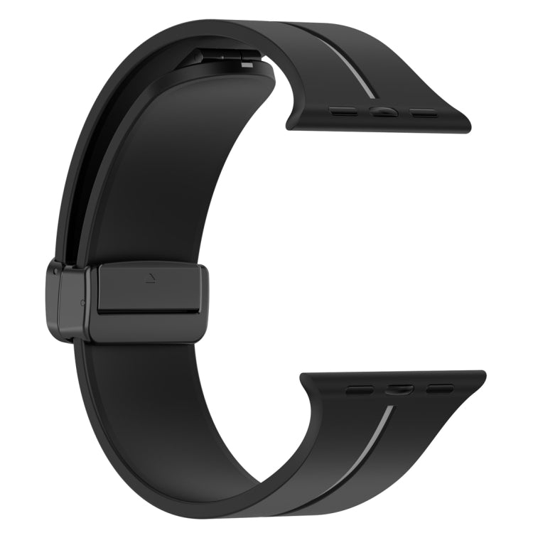 Two Color Folding Buckle Silicone Watch Band For Apple Watch 5 40mm(Black+Grey) -  by PMC TechLife | Online Shopping South Africa | PMC TechLife