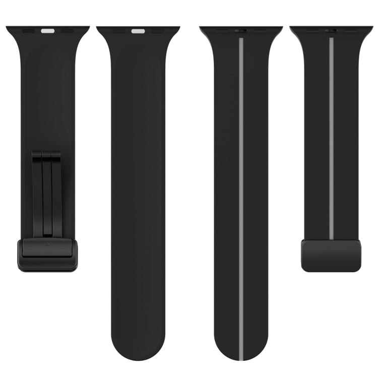 Two Color Folding Buckle Silicone Watch Band For Apple Watch 2 38mm(Black+Grey) -  by PMC TechLife | Online Shopping South Africa | PMC TechLife