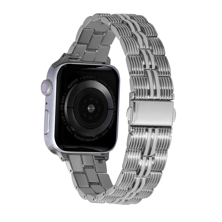 3-Beads Stripe Metal Watch Band For Apple Watch 7 41mm(Silver) -  by PMC TechLife | Online Shopping South Africa | PMC TechLife