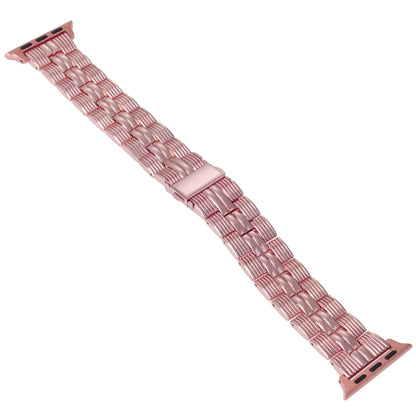 3-Beads Stripe Metal Watch Band For Apple Watch 7 45mm(Rose Pink) -  by PMC Jewellery | Online Shopping South Africa | PMC Jewellery