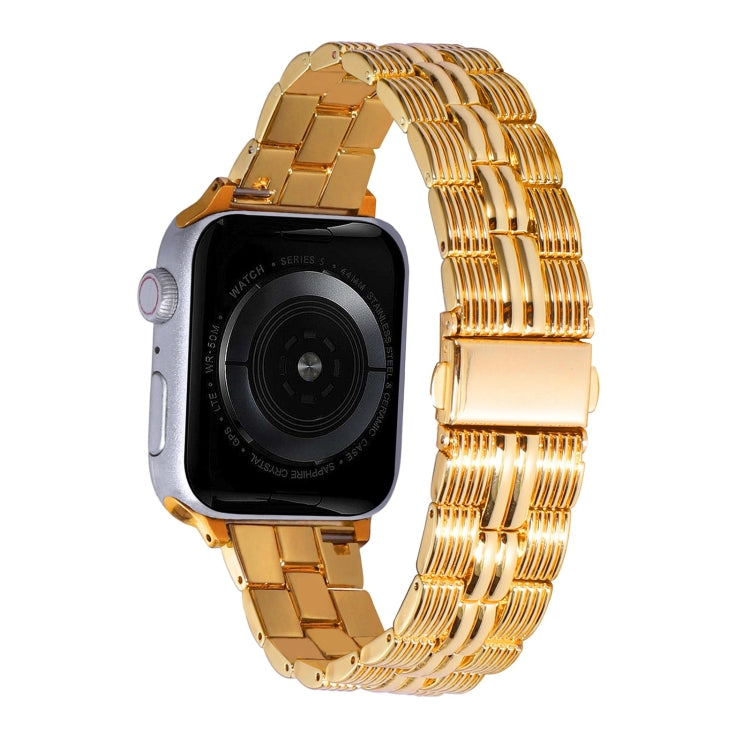 3-Beads Stripe Metal Watch Band For Apple Watch 4 40mm(Gold) -  by PMC TechLife | Online Shopping South Africa | PMC TechLife