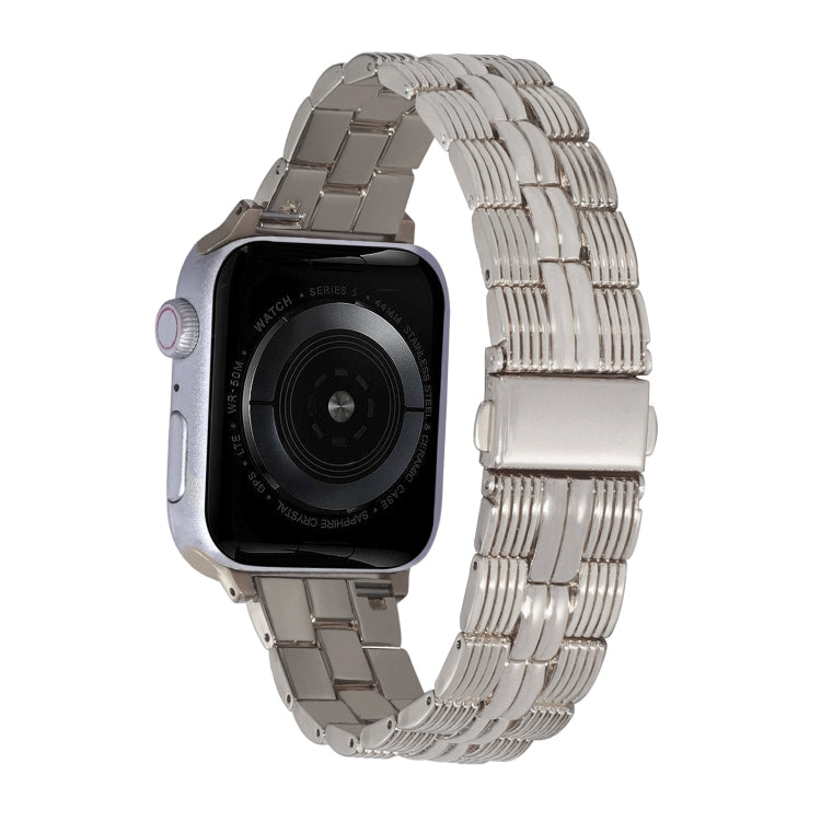 3-Beads Stripe Metal Watch Band For Apple Watch 4 40mm(Starlight) -  by PMC TechLife | Online Shopping South Africa | PMC TechLife