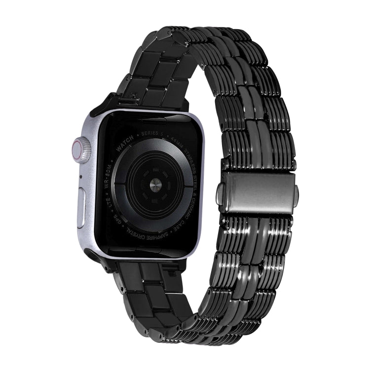 3-Beads Stripe Metal Watch Band For Apple Watch 4 44mm(Black) -  by PMC TechLife | Online Shopping South Africa | PMC TechLife