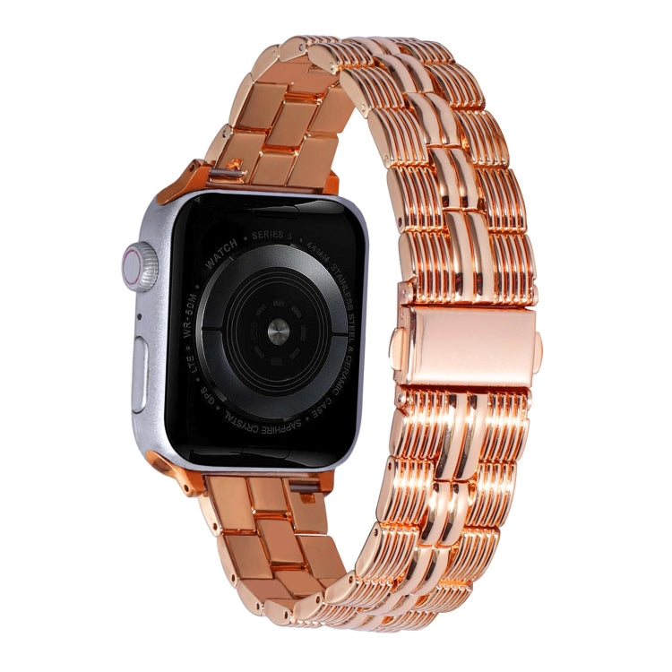 3-Beads Stripe Metal Watch Band For Apple Watch 2 42mm(Rose Gold) -  by PMC Jewellery | Online Shopping South Africa | PMC Jewellery