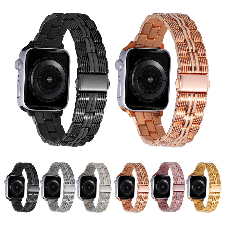 3-Beads Stripe Metal Watch Band For Apple Watch 38mm(Starlight) -  by PMC TechLife | Online Shopping South Africa | PMC TechLife