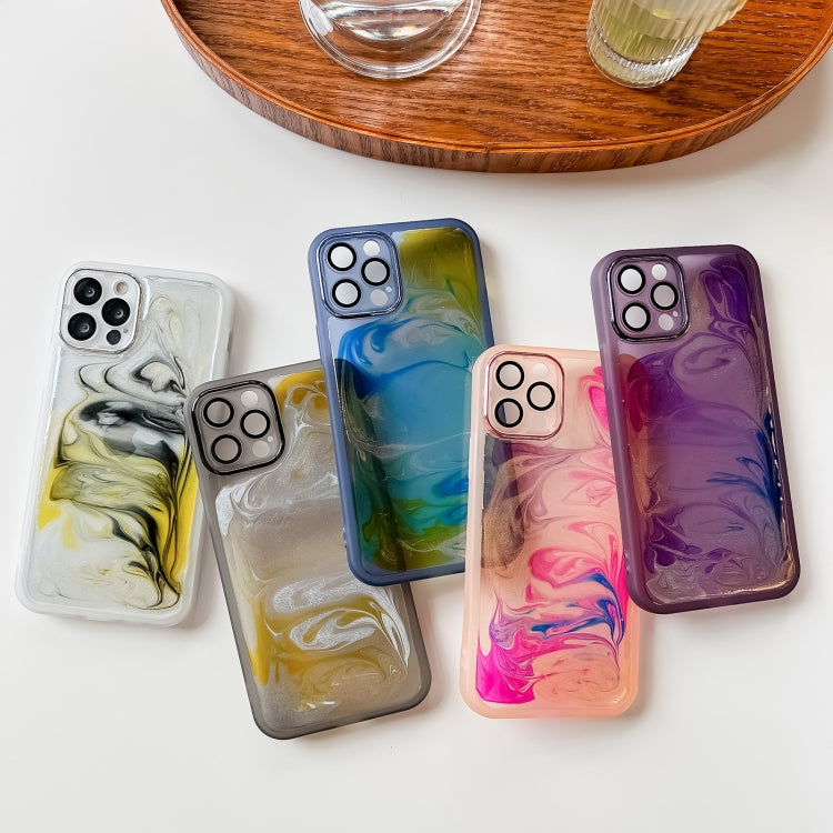 For iPhone 12 Pro Oil Painting Electroplating TPU Phone Case(Grey) - iPhone 12 / 12 Pro Cases by PMC TechLife | Online Shopping South Africa | PMC TechLife