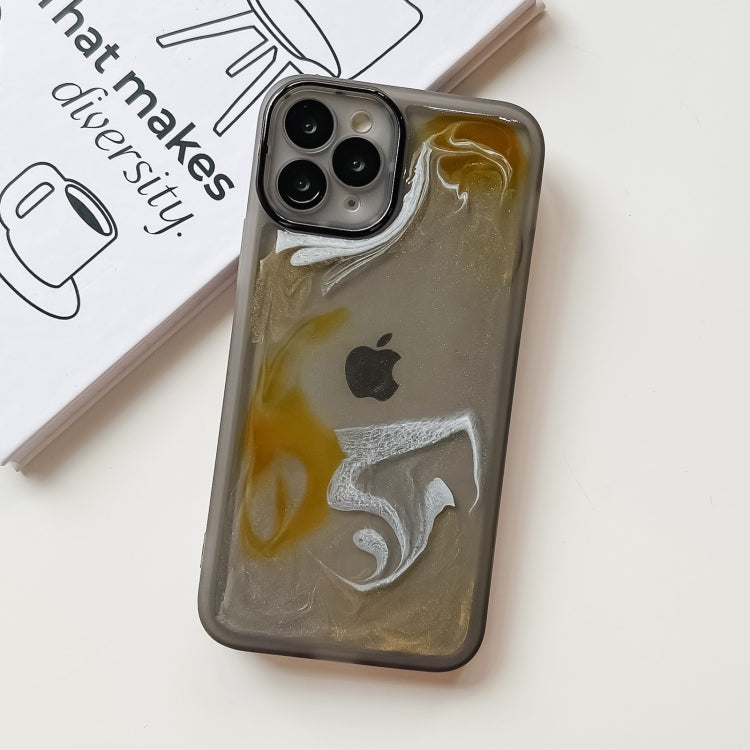 For iPhone 11 Pro Oil Painting Electroplating TPU Phone Case(Grey) - iPhone 11 Pro Cases by PMC TechLife | Online Shopping South Africa | PMC TechLife