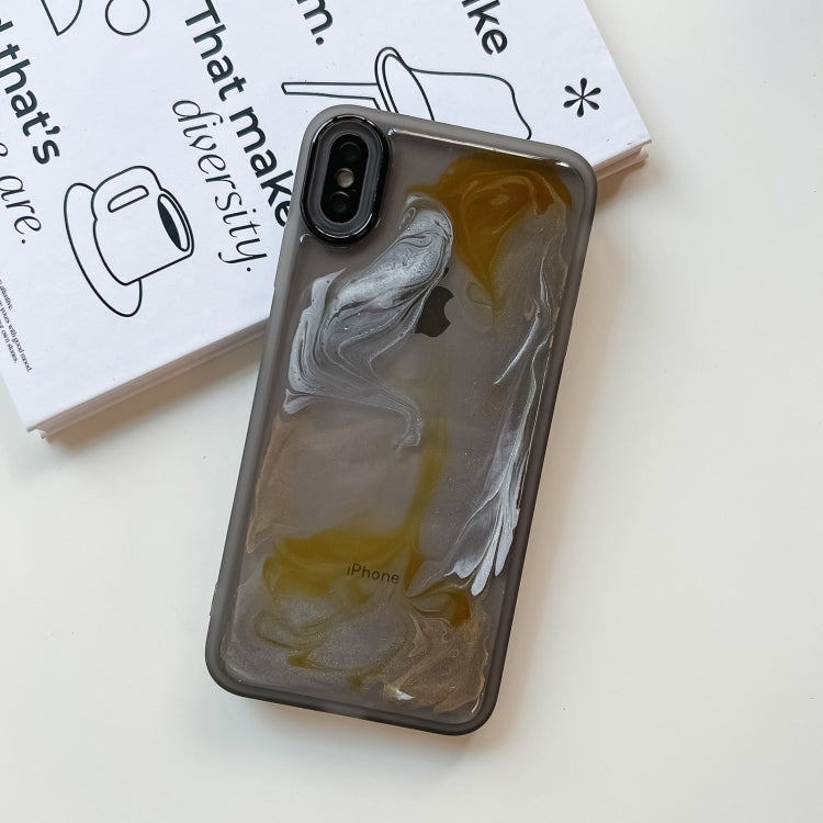 For iPhone XS Max Oil Painting Electroplating TPU Phone Case(Grey) - More iPhone Cases by PMC TechLife | Online Shopping South Africa | PMC TechLife