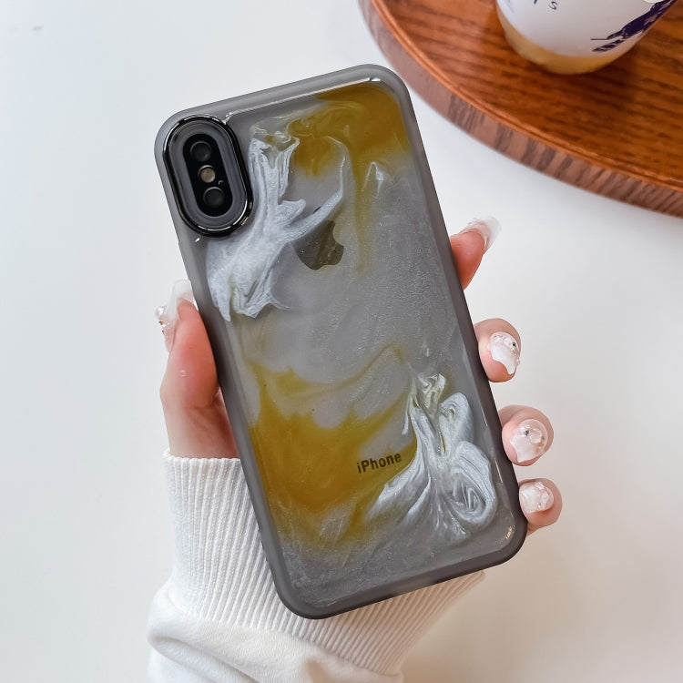 For iPhone XS Max Oil Painting Electroplating TPU Phone Case(Grey) - More iPhone Cases by PMC TechLife | Online Shopping South Africa | PMC TechLife