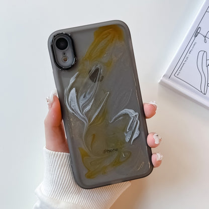 For iPhone XR Oil Painting Electroplating TPU Phone Case(Grey) - More iPhone Cases by PMC Jewellery | Online Shopping South Africa | PMC Jewellery