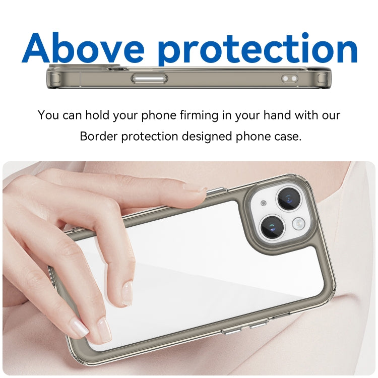 For iPhone 15 Plus Colorful Series Acrylic + TPU Phone Case(Transparent Grey) - iPhone 15 Plus Cases by PMC TechLife | Online Shopping South Africa | PMC TechLife