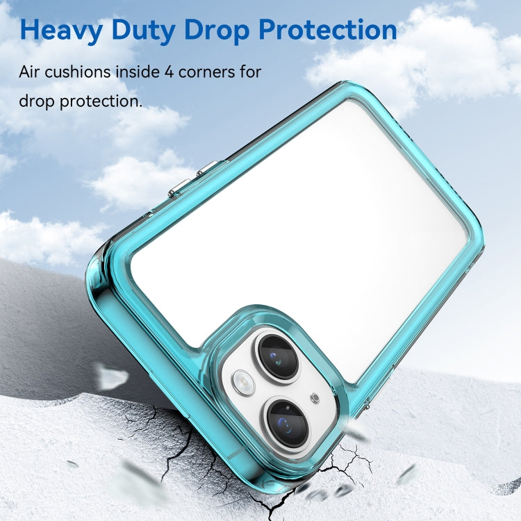 For iPhone 15 Plus Colorful Series Acrylic + TPU Phone Case(Transparent Blue) - iPhone 15 Plus Cases by PMC TechLife | Online Shopping South Africa | PMC TechLife