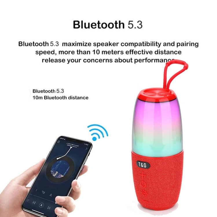 T&G TG644 5W High Power RGB Light Portable Bluetooth Speaker(Red) - Waterproof Speaker by T&G | Online Shopping South Africa | PMC Jewellery