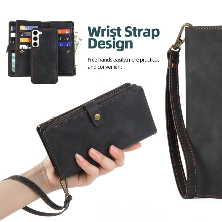For Samsung Galaxy S10 Zipper Wallet Magnetic Detachable Leather Phone Case(Black) - Galaxy Phone Cases by PMC TechLife | Online Shopping South Africa | PMC TechLife | Buy Now Pay Later Mobicred