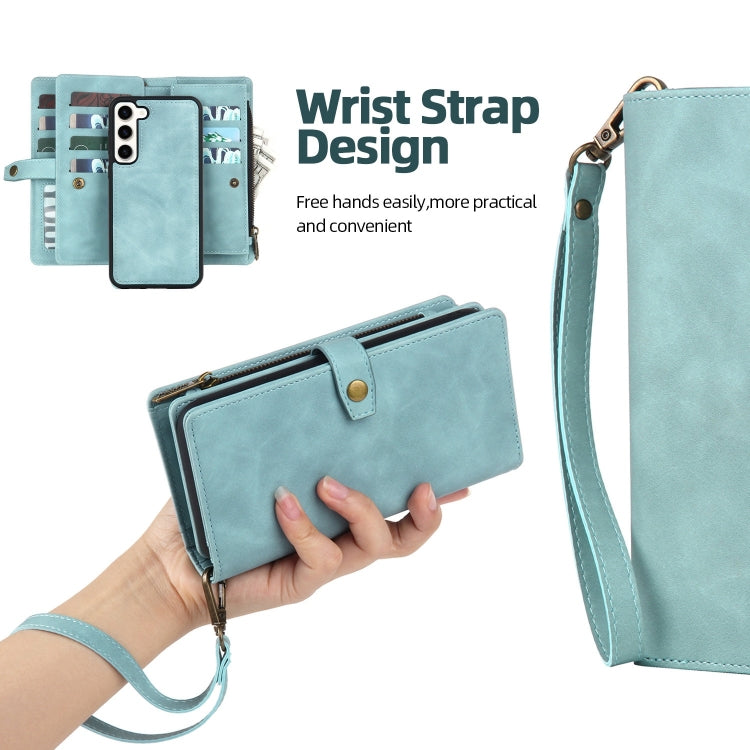For Samsung Galaxy A70 Zipper Wallet Magnetic Detachable Leather Phone Case(Blue) - free shipping - PMC TechLife - Order now!