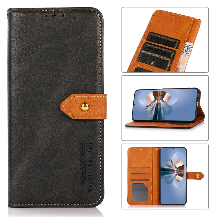 For Xiaomi Poco F5 Pro KHAZNEH Cowhide Texture Flip Leather Phone Case(Black) - free shipping - PMC TechLife - Order now!