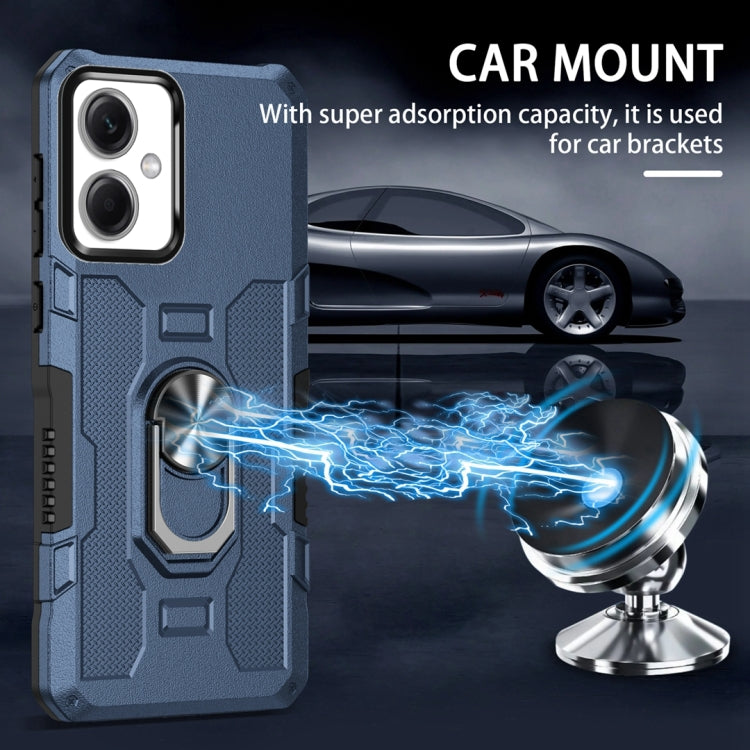 For Xiaomi Redmi Note 12 5G Global / Poco X5 Ring Holder Armor Hybrid Phone Case(Blue) - free shipping - PMC TechLife - Order now!