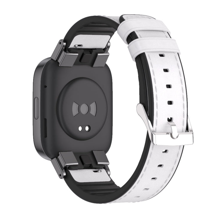 For Redmi Watch 3 Mijobs TPU Leather Watch Band(White Black) -  by MIJOBS | Online Shopping South Africa | PMC Jewellery
