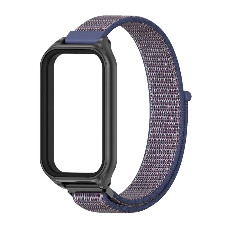 For Redmi Band 2 Mijobs Metal Shell Breathable Nylon Loop Watch Band(Midnight Blue Black) -  by MIJOBS | Online Shopping South Africa | PMC Jewellery