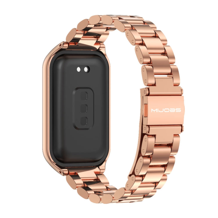 For Redmi Band 2 Mijobs Metal Shell + Three-Bead Stainless Steel Watch Band(Rose Gold) -  by MIJOBS | Online Shopping South Africa | PMC Jewellery