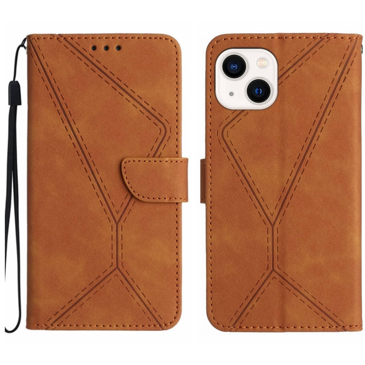 For iPhone 13 Stitching Embossed Leather Phone Case(Brown) - free shipping - PMC TechLife - Order now!