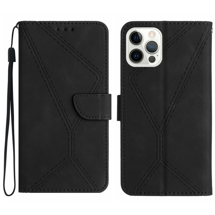 For iPhone 13 Pro Stitching Embossed Leather Phone Case(Black) - iPhone 13 Pro Cases by PMC Jewellery | Online Shopping South Africa | PMC Jewellery