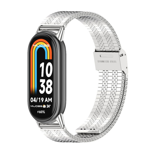For Xiaomi Mi Band 8 Mijobs Stainless Steel Replacement Watch Band(Silver) -  by MIJOBS | Online Shopping South Africa | PMC Jewellery