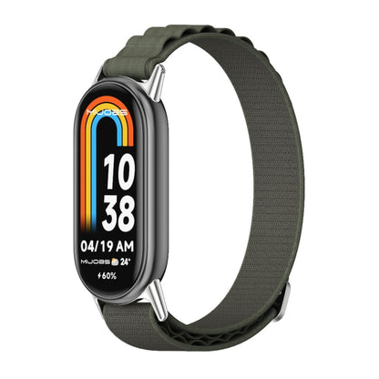For Xiaomi Mi Band 8 Mijobs Nylon Breathable Watch Band(Green Silver) -  by MIJOBS | Online Shopping South Africa | PMC Jewellery