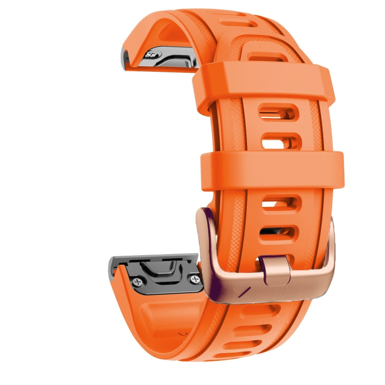 For Garmin Fenix 7S / 6S Pro / 5S Plus 20mm Rose Gold Buckle Silicone Watch Band(Orange) - Watch Bands by PMC Jewellery | Online Shopping South Africa | PMC Jewellery