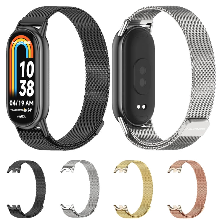 For Xiaomi Mi Band 8 Mijobs Milan Magnetic Metal Stainless Steel Watch Band(Rose Gold+Light Gold) -  by MIJOBS | Online Shopping South Africa | PMC Jewellery